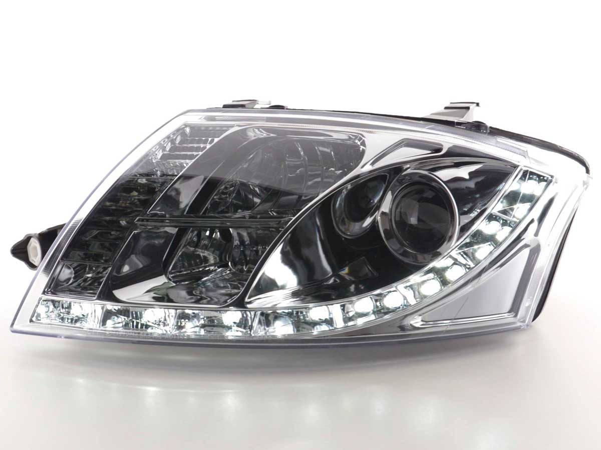 Scheinwerfer Set Daylight LED Tagfahrlicht Audi TT Typ 8N 99-05 chrom Scheinwerfer Set Daylight LED Tagfahrlicht Audi TT Typ 8N 99-05 chrom